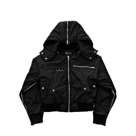 01 BLK ZIPPER BOMBER